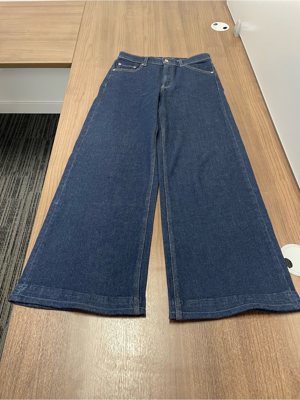 GAP High Rise Stride Wide-Leg Dark Blue Denim Jeans size 8 - Picture 9 of 10